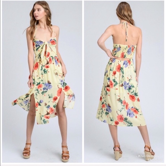 Tie-Front Double Slit Dress FIRM - Picture 2 of 4